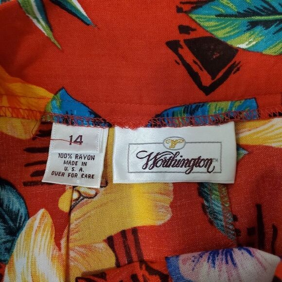 Vintage Worthington Floral Hawaiian Beachy Maxi Tropicsal Skirt Size 14 - Picture 5 of 5